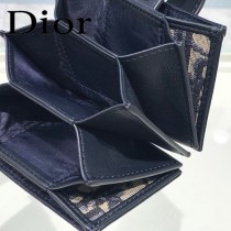 DIOR-01 迪奧原版皮SADDLE DIOR OBLIQUE 新款老花小卡包