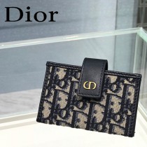 DIOR-01 迪奧原版皮SADDLE DIOR OBLIQUE 新款老花小卡包