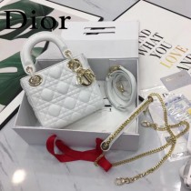 DIOR迪奧-016 原版皮3格DiorLady戴妃包 鏈條120cm 可調節皮肩帶