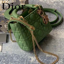 DIOR迪奧-01 原版皮3格DiorLady戴妃包 鏈條120cm 可調節皮肩帶