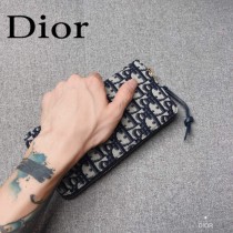 迪奧 原版皮 Dior 拉鏈錢包