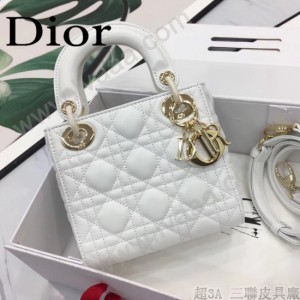 DIOR迪奧-016 原版皮3格DiorLady戴妃包 鏈條120cm 可調節皮肩帶