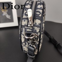 DIOR迪奧原版皮oblique圓餅包斜挎