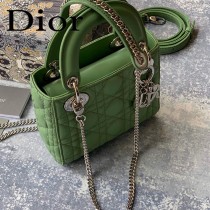 DIOR迪奧-02 原版皮3格DiorLady戴妃包 鏈條120cm 可調節皮肩帶