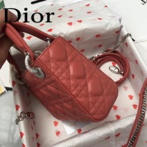 DIOR迪奧-014 原版皮3格DiorLady戴妃包 鏈條120cm 可調節皮肩帶