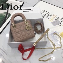 DIOR迪奧-017 原版皮3格DiorLady戴妃包 鏈條120cm 可調節皮肩帶