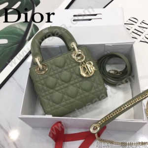 DIOR迪奧-019 原版皮3格DiorLady戴妃包 鏈條120cm 可調節皮肩帶