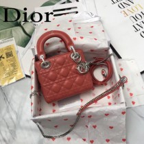 DIOR迪奧-014 原版皮3格DiorLady戴妃包 鏈條120cm 可調節皮肩帶