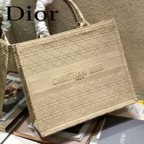 Dior迪奧-02  原版皮大號格纹 Book Tote 購物袋