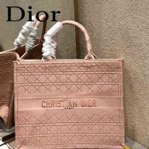 Dior迪奧-01  原版皮大號格纹 Book Tote 購物袋