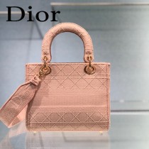 DIOR-03 迪奧全新Lady Dior 刺繡菱格系列戴妃包