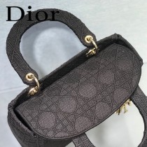 DIOR-01 迪奧全新Lady Dior 刺繡菱格系列戴妃包
