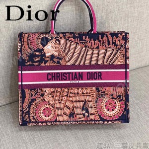 DIOR-05 迪奧原版皮新圖案新款刺繡Dior Book Tote購物袋手提包