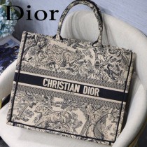 DIOR-02 迪奧原版皮新圖案新款刺繡Dior Book Tote購物袋手提包