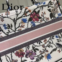 M1286-01 DIOR迪奧原版皮月季花新款刺繡Dior Book Tote購物袋手提包