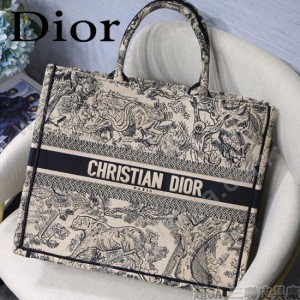 DIOR-02 迪奧原版皮新圖案新款刺繡Dior Book Tote購物袋手提包
