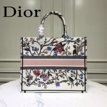 M1286-01 DIOR迪奧原版皮月季花新款刺繡Dior Book Tote購物袋手提包