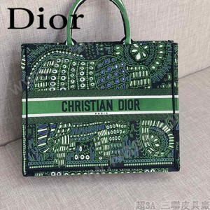 DIOR-06 迪奧原版皮新圖案新款刺繡Dior Book Tote購物袋手提包