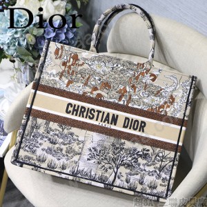 DIOR-07 迪奧原版皮新圖案新款刺繡Dior Book Tote購物袋手提包