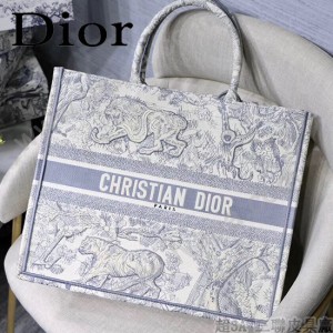 DIOR-019 迪奧原版皮新圖案新款刺繡Dior Book Tote購物袋手提包
