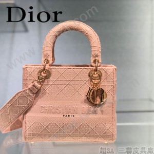 DIOR-03 迪奧全新Lady Dior 刺繡菱格系列戴妃包