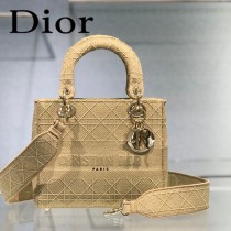 DIOR-04 迪奧全新Lady Dior 刺繡菱格系列戴妃包