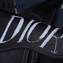 迪奧 原版皮 Dior 新字母黑男生馬鞍包 胸包斜背包