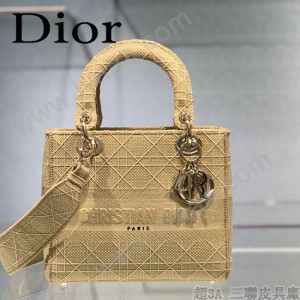 DIOR-04 迪奧全新Lady Dior 刺繡菱格系列戴妃包