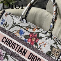 M1286 DIOR迪奧原版皮月季花新款刺繡Dior Book Tote小號購物袋手提包