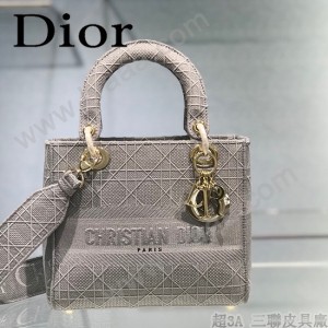 DIOR-02 迪奧全新Lady Dior 刺繡菱格系列戴妃包