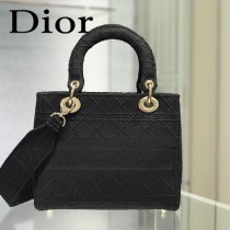 DIOR-01 迪奧全新Lady Dior 刺繡菱格系列戴妃包