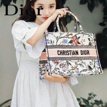M1286-01 DIOR迪奧原版皮月季花新款刺繡Dior Book Tote購物袋手提包