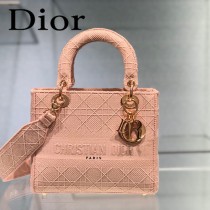 DIOR-03 迪奧全新Lady Dior 刺繡菱格系列戴妃包