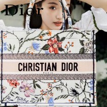 M1286-01 DIOR迪奧原版皮月季花新款刺繡Dior Book Tote購物袋手提包