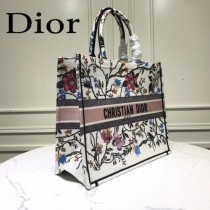 M1286-01 DIOR迪奧原版皮月季花新款刺繡Dior Book Tote購物袋手提包