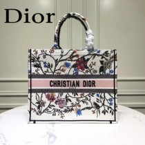 M1286-01 DIOR迪奧原版皮月季花新款刺繡Dior Book Tote購物袋手提包