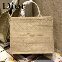 Dior迪奧-02  原版皮大號格纹 Book Tote 購物袋