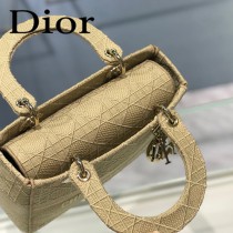 DIOR-04 迪奧全新Lady Dior 刺繡菱格系列戴妃包