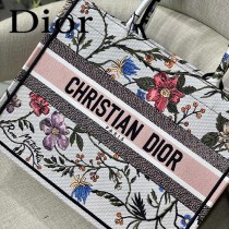 M1286 DIOR迪奧原版皮月季花新款刺繡Dior Book Tote小號購物袋手提包