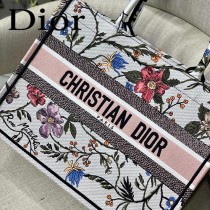 M1286 DIOR迪奧原版皮月季花新款刺繡Dior Book Tote小號購物袋手提包