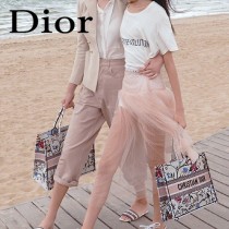 M1286-01 DIOR迪奧原版皮月季花新款刺繡Dior Book Tote購物袋手提包