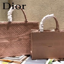 Dior迪奧-01  原版皮大號格纹 Book Tote 購物袋