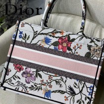 M1286 DIOR迪奧原版皮月季花新款刺繡Dior Book Tote小號購物袋手提包