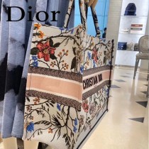 M1286-01 DIOR迪奧原版皮月季花新款刺繡Dior Book Tote購物袋手提包