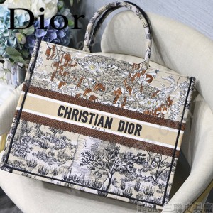 DIOR-011 迪奧原版皮新圖案新款刺繡Dior Book Tote購物袋手提包