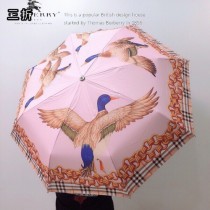 巴寶莉（BURBERRY） 專櫃夏季新款 遮陽傘 全自動折疊晴雨傘 新塗層技術深色傘布