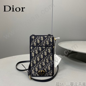 DIOR 新款CD老花手機包Oblique老花小方包