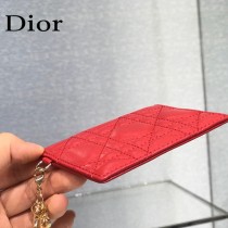 0126-07  Dior LADY DIOR 平蓋卡夾革藤格紋漆皮 原版皮