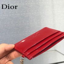 0126-03  Dior LADY DIOR 平蓋卡夾革藤格紋漆皮 原版皮
