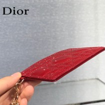 0126-03  Dior LADY DIOR 平蓋卡夾革藤格紋漆皮 原版皮